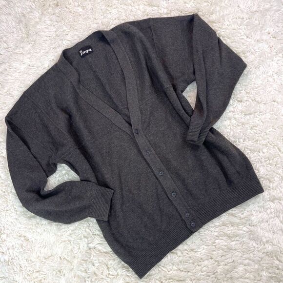 Ingo Grey Button Up Acrylic/Wool Sweater - Picture 1 of 6
